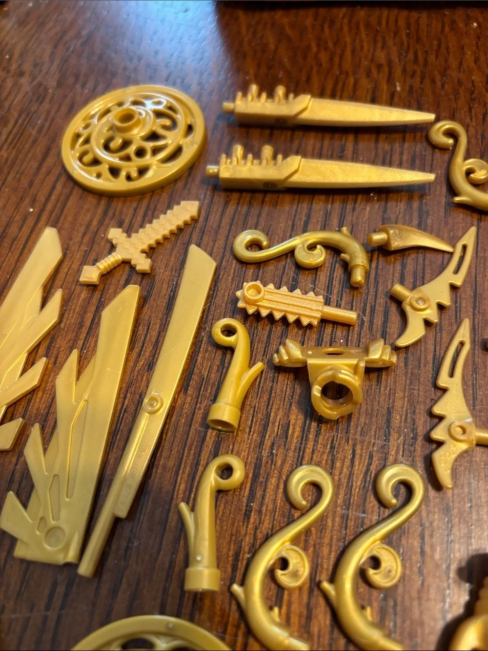 Gold Lego accessories lot